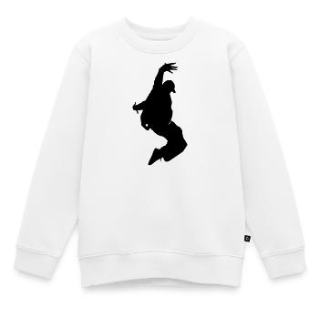 B-Boy Silhouette – Breakdance Freeze - Kinder Premium Organic Sweatshirt - Weiß - Vorne - AI Model Kid Male (0cm)