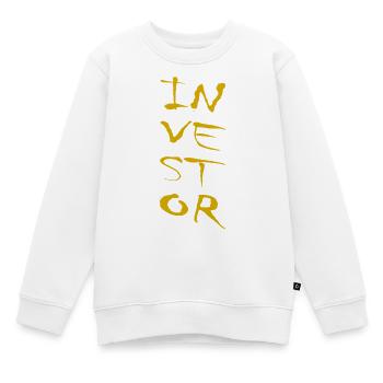 Investor: A bold finance statement - Kids Premium Organic Sweatshirt - white - Front - AI Model Kid Male (0cm)