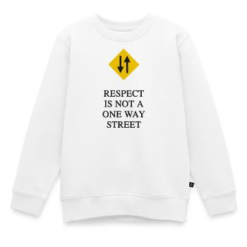 RESPEKT IST KEINE EINBAHNSTRASSE - Kinder Premium Organic Sweatshirt - Weiß - Vorne - AI Model Kid Male (0cm)