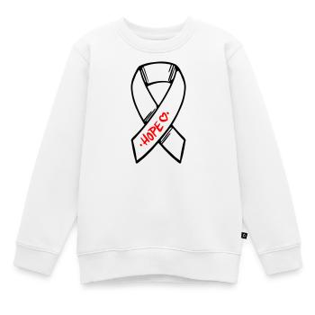 Espoir du cancer en boucle - Sweat Premium enfant bio - blanc - Devant - AI Model Kid Male (0cm)