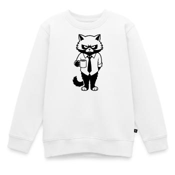 Grumpy office hangover with coffee - Kids Premium Organic Sweatshirt - white - Front - AI Model Kid Male (0cm)
