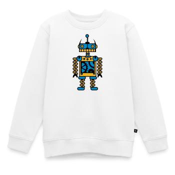 Ein Roboter mit Zahnräder - Kinder Premium Organic Sweatshirt - Weiß - Vorne - AI Model Kid Male (0cm)
