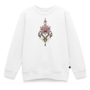 Schöne Lotusblume - Kinder Premium Organic Sweatshirt - Weiß - Vorne - AI Model Kid Male (0cm)