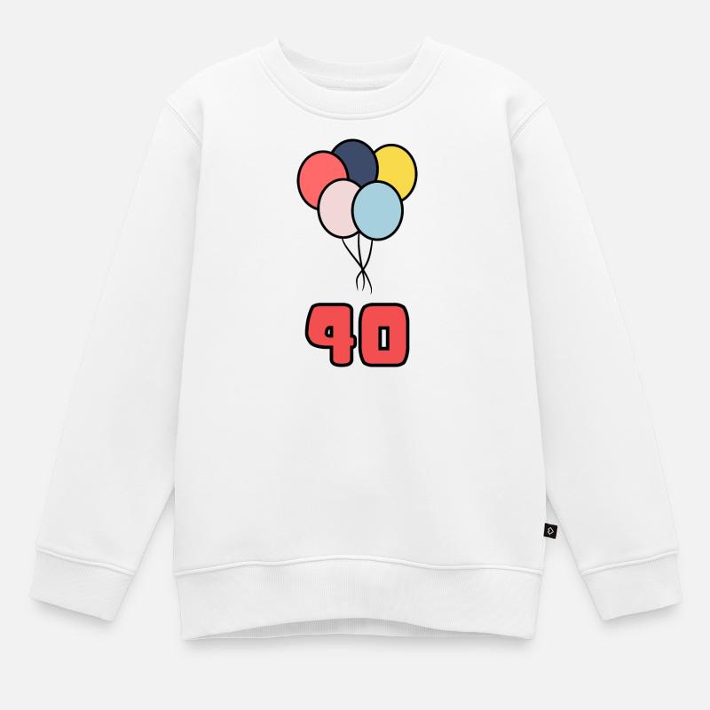 40. 40 ANS. 40e ANNIVERSAIRE. ANNIVERSAIRE 40 ANS. - Sweat Premium enfant bio - blanc