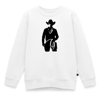 Einsame Cowboy-Silhouette - Kinder Premium Organic Sweatshirt - Weiß - Vorne - AI Model Kid Male (0cm)