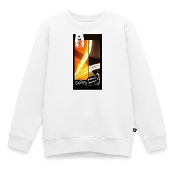 --_swag_orange_noir_blanc_grg_10tray_4_style_b - Kinder Premium Organic Sweatshirt - Weiß - Vorne - AI Model Kid Male (0cm)
