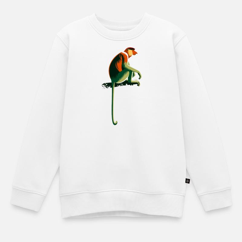 Proboscis monkey - Kids Premium Organic Sweatshirt - white