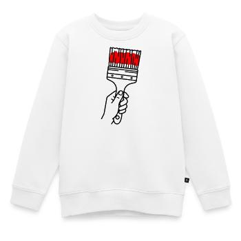 Maler - Kinder Premium Organic Sweatshirt - Weiß - Vorne - AI Model Kid Male (0cm)