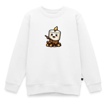 Kuscheliges Marshmallow am Lagerfeuer - Kinder Premium Organic Sweatshirt - Weiß - Vorne - AI Model Kid Male (0cm)