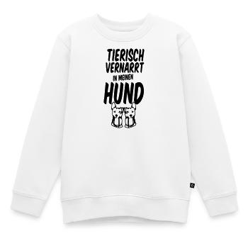 Tierisch vernarrt in meinen Hund Geschenk - Kinder Premium Organic Sweatshirt - Weiß - Vorne - AI Model Kid Male (0cm)