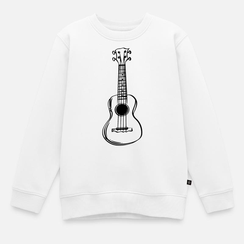 Grafika liniowa ukulele - Bluza Premium dziecięca bio - biały