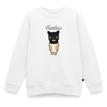 Furchtlose Banditenkatze - Kinder Premium Organic Sweatshirt - Weiß - Vorne - AI Model Kid Male (0cm)