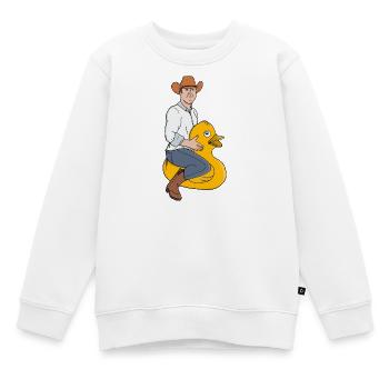 Cowboy-Reiter auf Quietscheente - Kinder Premium Organic Sweatshirt - Weiß - Vorne - AI Model Kid Male (0cm)
