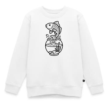 Poisson rouge - Sweat Premium enfant bio - blanc - Devant - AI Model Kid Male (0cm)