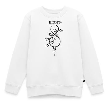 Huit+ - Sweat Premium enfant bio - blanc - Devant - AI Model Kid Male (0cm)