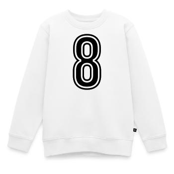8 Symbole numérique - Sweat Premium enfant bio - blanc - Devant - AI Model Kid Male (0cm)