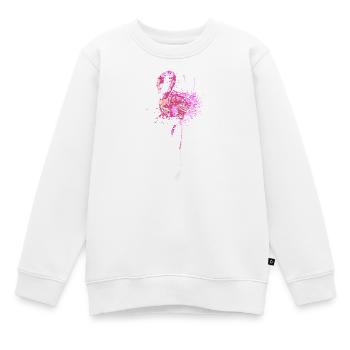 Flamingo Splash Art - Kids Premium Organic Sweatshirt - white - Front - AI Model Kid Male (0cm)