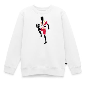Joueur de foot avec ballon de foot - Sweat Premium enfant bio - blanc - Devant - AI Model Kid Male (0cm)
