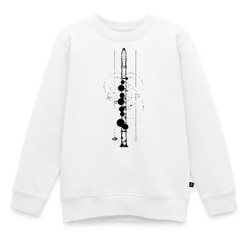 Flöte Skizze - Kinder Premium Organic Sweatshirt - Weiß - Vorne - AI Model Kid Male (0cm)