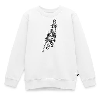 Cavalier - Sweat Premium enfant bio - blanc - Devant - AI Model Kid Male (0cm)