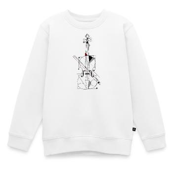 Geige - Kinder Premium Organic Sweatshirt - Weiß - Vorne - AI Model Kid Male (0cm)