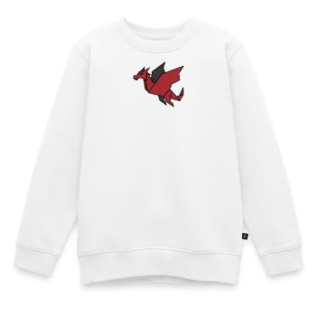 Origami Dragon Rouge Géométrique - Sweat Premium enfant bio - blanc - Devant - AI Model Kid Male (0cm)
