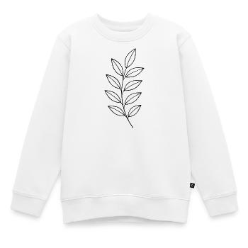 Botanischer Linienzweig - Kinder Premium Organic Sweatshirt - Weiß - Vorne - AI Model Kid Male (0cm)