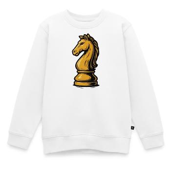 Pferd Schach Figur - Kinder Premium Organic Sweatshirt - Weiß - Vorne - AI Model Kid Male (0cm)