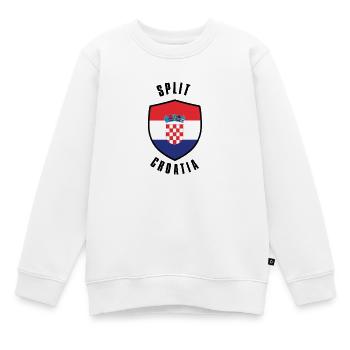 Geteilter Kroatien-Schild - Kinder Premium Organic Sweatshirt - Weiß - Vorne - AI Model Kid Male (0cm)