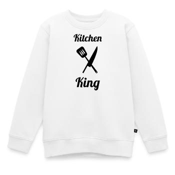 Küchenkönig: Der König des Pro-Herds - Kinder Premium Organic Sweatshirt - Weiß - Vorne - AI Model Kid Male (0cm)