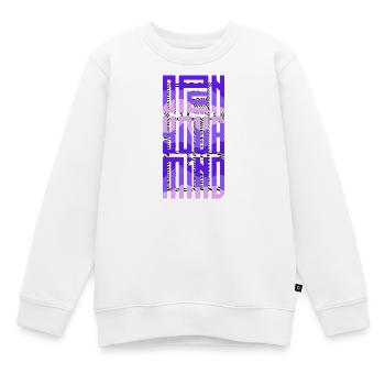 Neon Block Gradient - Kids Premium Organic Sweatshirt - white - Front - AI Model Kid Male (0cm)