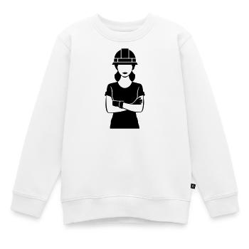 Bauarbeiter Frau - Kinder Premium Organic Sweatshirt - Weiß - Vorne - AI Model Kid Male (0cm)