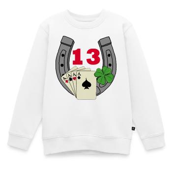 La chance - Sweat Premium enfant bio - blanc - Devant - AI Model Kid Male (0cm)