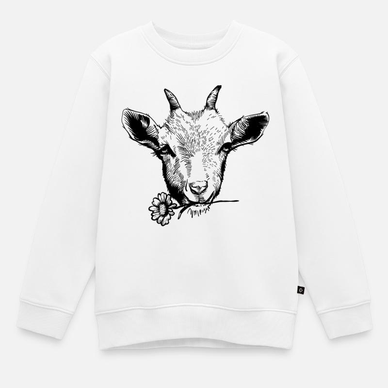 Chèvre - Sweat Premium enfant bio - blanc