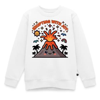 Éruption avec joie : design de dessin animé de volcan mignon - Sweat Premium enfant bio - blanc - Devant - AI Model Kid Male (0cm)