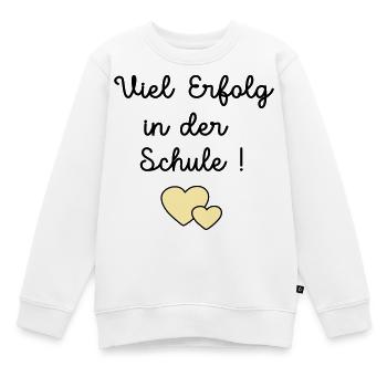 Erfolg Schule Herz - Kinder Premium Organic Sweatshirt - Weiß - Vorne - AI Model Kid Male (0cm)