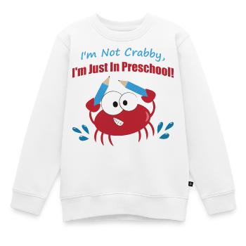 Preschool Crab with Pencils - Kids Premium Organic Sweatshirt - white - Front - AI Model Kid Male (0cm)