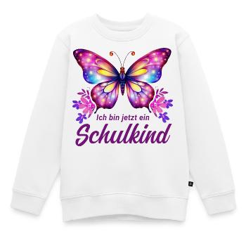 Schulkind Schmetterling Einschulung Klasse Blumen - Kinder Premium Organic Sweatshirt - Weiß - Vorne - AI Model Kid Male (0cm)