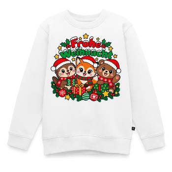 Weihnachts Waldtiere - Kinder Premium Organic Sweatshirt - Weiß - Vorne - AI Model Kid Male (0cm)