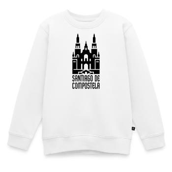 Cathédrale de Saint-Jacques de Compostelle | Chemin de Saint-Jacques - Sweat Premium enfant bio - blanc - Devant - AI Model Kid Male (0cm)