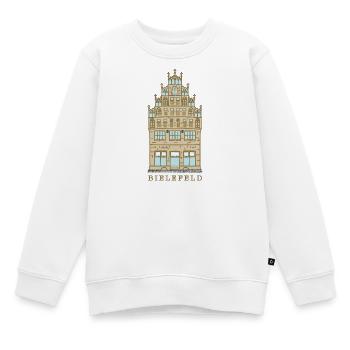 Bielefeld, Wahrzeichen Crüwellhaus, Markt - Kinder Premium Organic Sweatshirt - Weiß - Vorne - AI Model Kid Male (0cm)