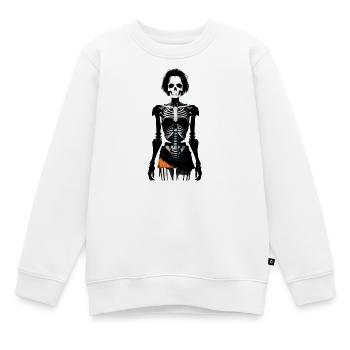 Squelette d’Halloween - Sweat Premium enfant bio - blanc - Devant - AI Model Kid Male (0cm)