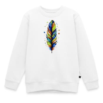 Feder - Kinder Premium Organic Sweatshirt - Weiß - Vorne - AI Model Kid Male (0cm)