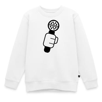 Microphone Check Mikrophon, Mikrofon, Mike, MC, Hi - Kinder Premium Organic Sweatshirt - Weiß - Vorne - AI Model Kid Male (0cm)