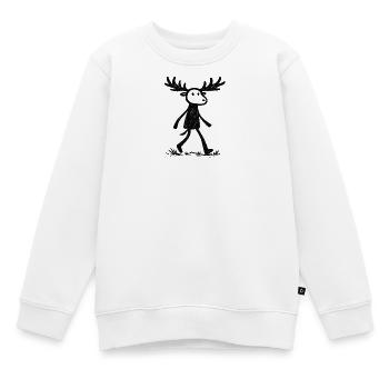 Silhouette de mousses dans la forêt - Sweat Premium enfant bio - blanc - Devant - AI Model Kid Male (0cm)