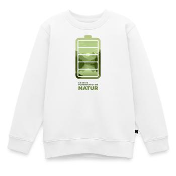 Die beste Powerbank ist die Natur - Kinder Premium Organic Sweatshirt - Weiß - Vorne - AI Model Kid Male (0cm)