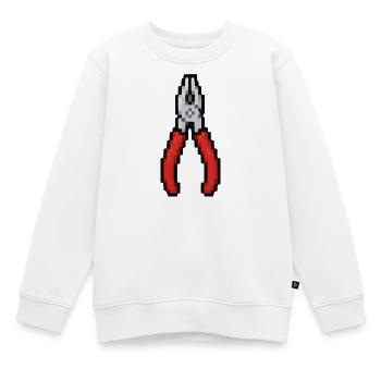 Pixel Zange Retro - Kinder Premium Organic Sweatshirt - Weiß - Vorne - AI Model Kid Male (0cm)