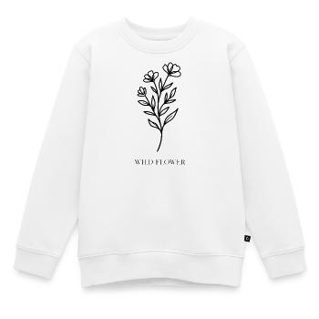 Wildblume - Kinder Premium Organic Sweatshirt - Weiß - Vorne - AI Model Kid Male (0cm)