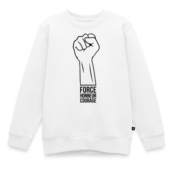 Force Honor Courage - Kids Premium Organic Sweatshirt - white - Front - AI Model Kid Male (0cm)