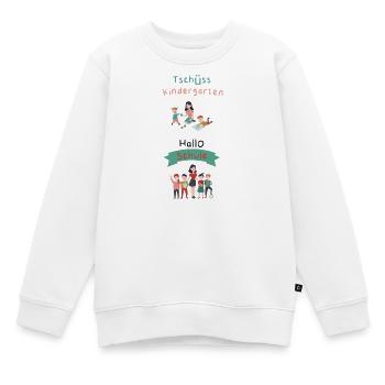 Schule Kindergarten Hallo - Kinder Premium Organic Sweatshirt - Weiß - Vorne - AI Model Kid Male (0cm)